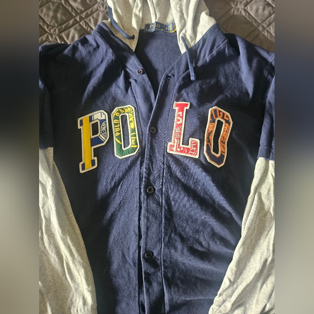 Polo Ralph Lauren Navy Logo Baseball Hoodie Jersey